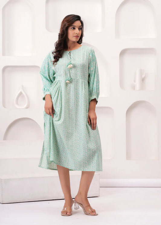 Aqua Flow Swing Cotton Dress with Breezy Summer Silhouette