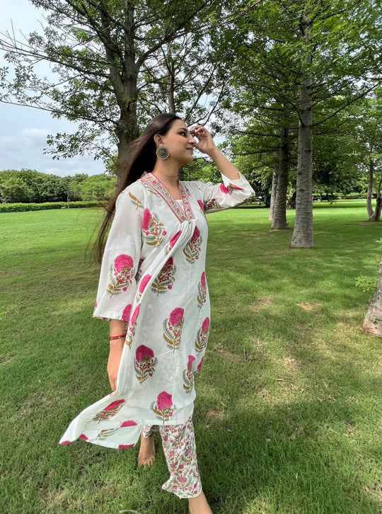 Royal Garden Printed Ethnic Co-Ord Set with Elegant Traditional Flair