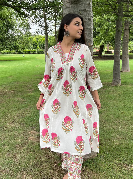 Royal Garden Printed Ethnic Co-Ord Set with Elegant Traditional Flair