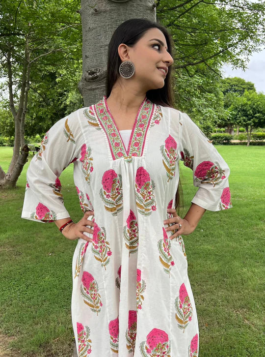Royal Garden Printed Ethnic Co-Ord Set with Elegant Traditional Flair