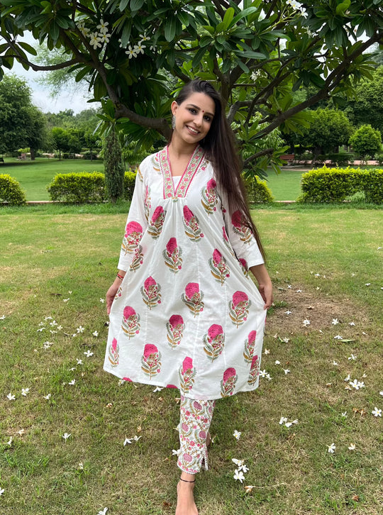 Royal Garden Printed Ethnic Co-Ord Set with Elegant Traditional Flair